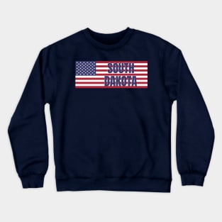 South Dakota State in American Flag Crewneck Sweatshirt